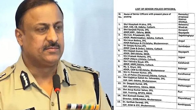 ବରିଷ୍ଠ IPSଙ୍କୁ ଜିଲ୍ଲା ଦାୟିତ୍ବ